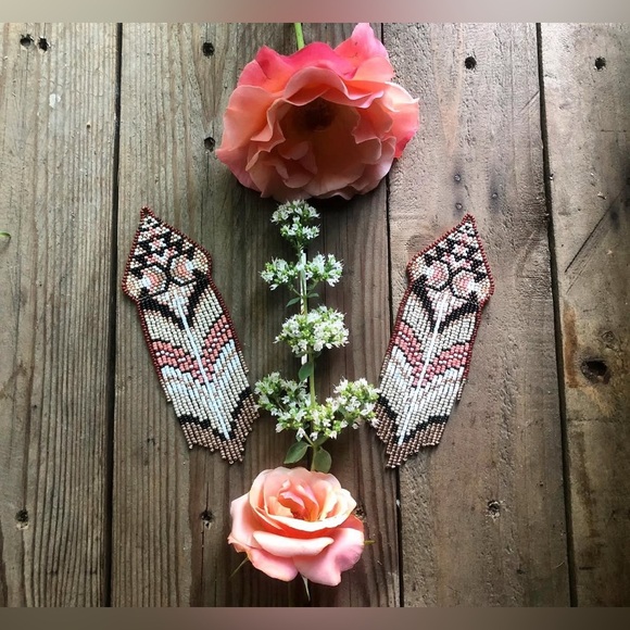 Artisan Seed Bead Earrings - Picture 2 of 4